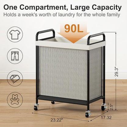 WOWLIVE Rolling Laundry Hamper - Image 2