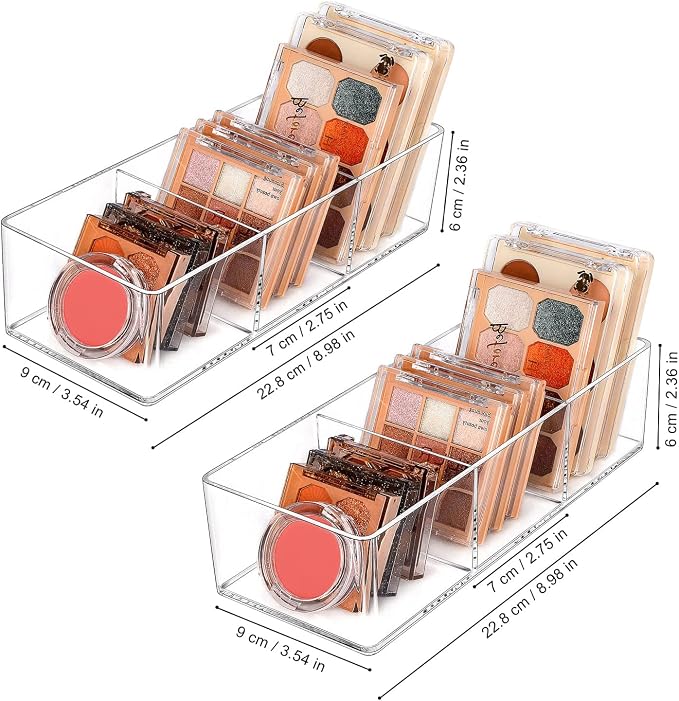 JessLab Acrylic Organizer, 2PK Cube Sections Makeup Organizer - Image 2