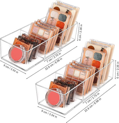 JessLab Acrylic Organizer, 2PK Cube Sections Makeup Organizer - Image 2