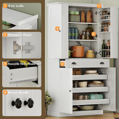 IRONCK 72" Kitchen Pantry Cabinet - Image 8