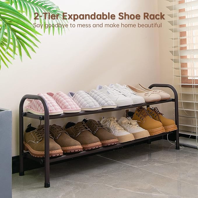 Gonfoam Expandable 2-Tier Shoe Rack - Image 3