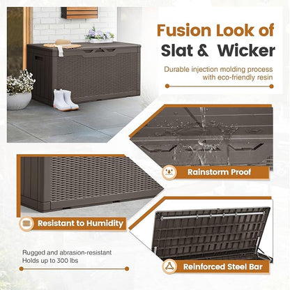 Greesum 100 Gallon Resin Patio Storage Box - Image 3