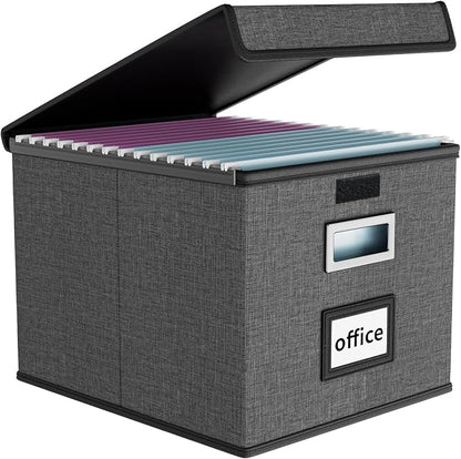 File Organizer Box with Lids, Collapsible File Folder Organizer | File Box with by Huolewa