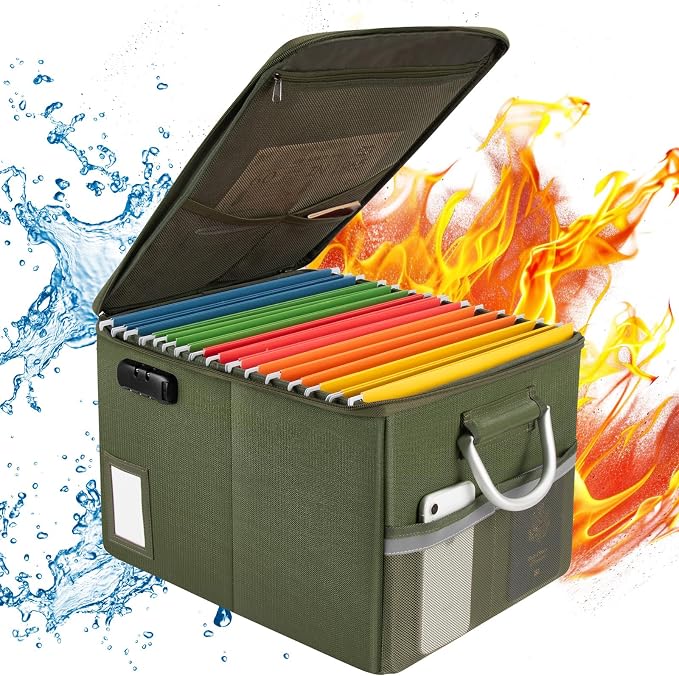 TOMKID Fireproof Document Box, Fire Proof Safe Box - Image 2