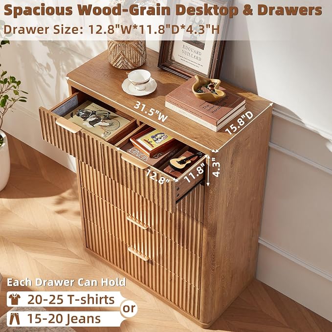 LEYAOYAO Fluted 6 Drawers Dresser - Image 6