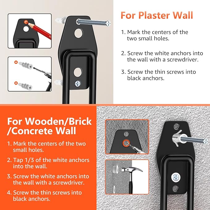 Garage Hooks with Anti-Slip Coating, Heavy Duty Wall Mount Storage Hooks - Image 4
