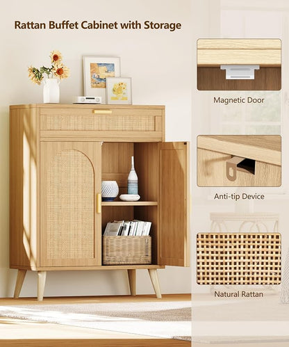Keehusux Rattan Storage Cabinet - Image 5