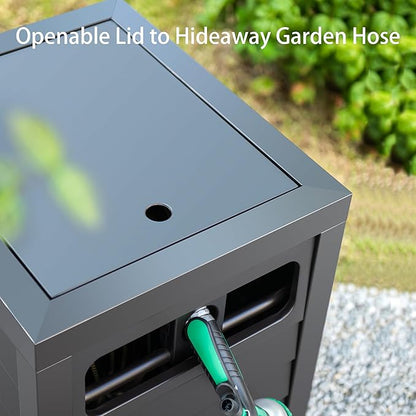 AQUAZILLA Metal Garden Hose Reel Deck box, Durable Steel Garden Hose Storage - Image 6