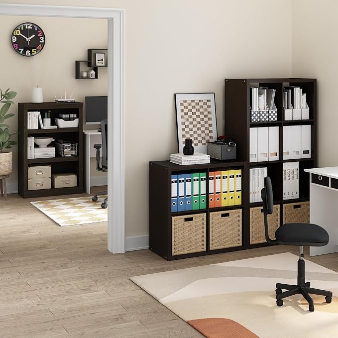 Furinno CUBICLE 8-Cube Book Shelf, Extra Thick Frame Bookshelf, Dark Oak | - Image 6