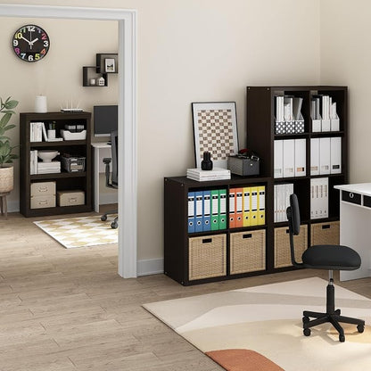 Furinno CUBICLE 8-Cube Book Shelf, Extra Thick Frame Bookshelf, Dark Oak | - Image 6