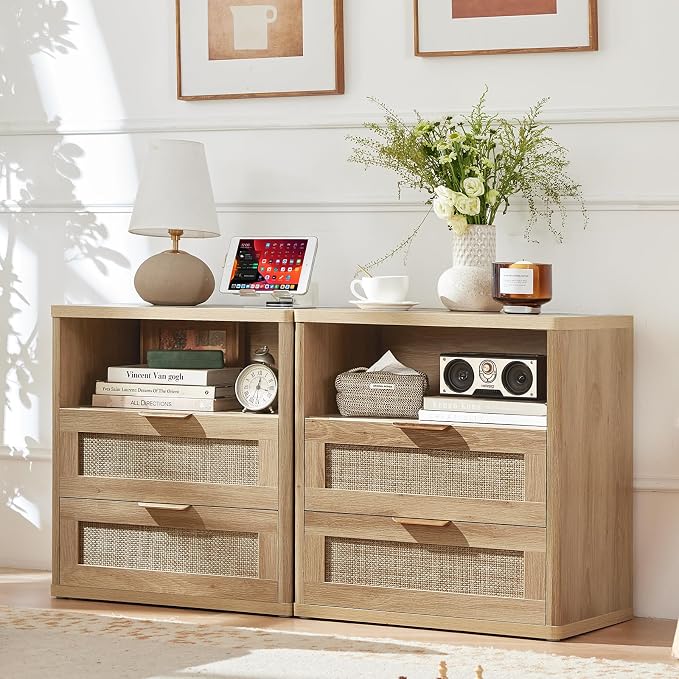 LEYAOYAO Rattan Nightstands Set of 2 - Image 4