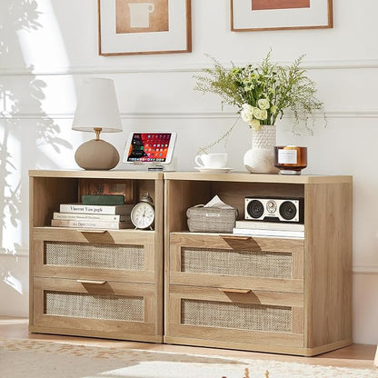 LEYAOYAO Rattan Nightstands Set of 2 - Image 4