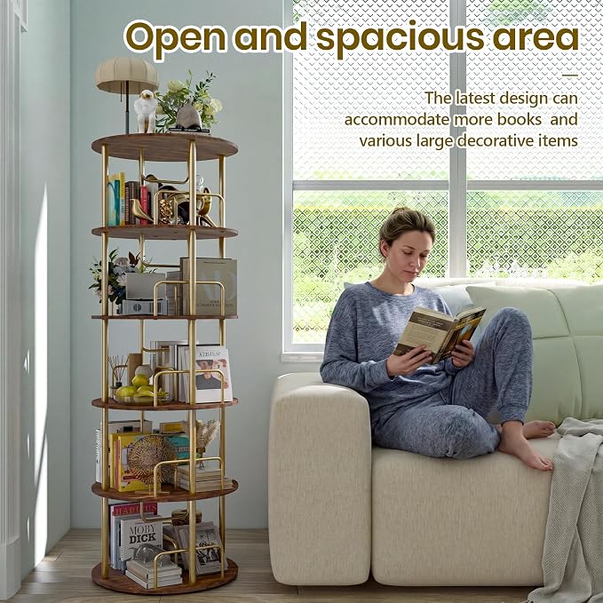 360° Rotating Bookshelf, Revolving Bookcase - Image 3
