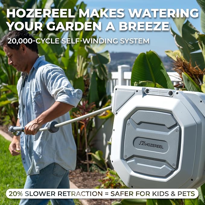 1/2" x 100+6 FT Heavy Duty Retractable Garden Hose Reel by HOZEREEL, Outdoor - Image 2