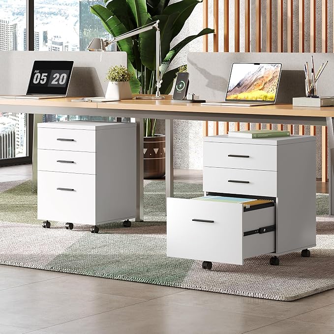 DEVAISE 3 Drawer File Cabinet for Home Office, Wood Under Desk Filing Cabinet - Image 2