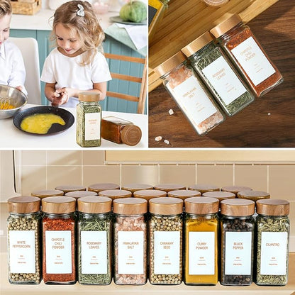 Spice Jars with Label，4oz Seasoning Containers, Glass Spice Bottles with Shaker - Image 8