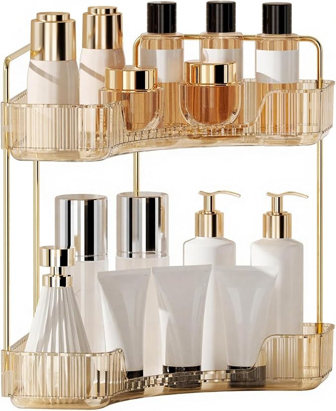 YCIA&DONE Corner Bathroom Counter Organizer, Makeup Organizer by YCIADONE