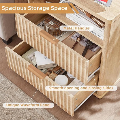 LEYAOYAO Fluted Nightstand - Image 7