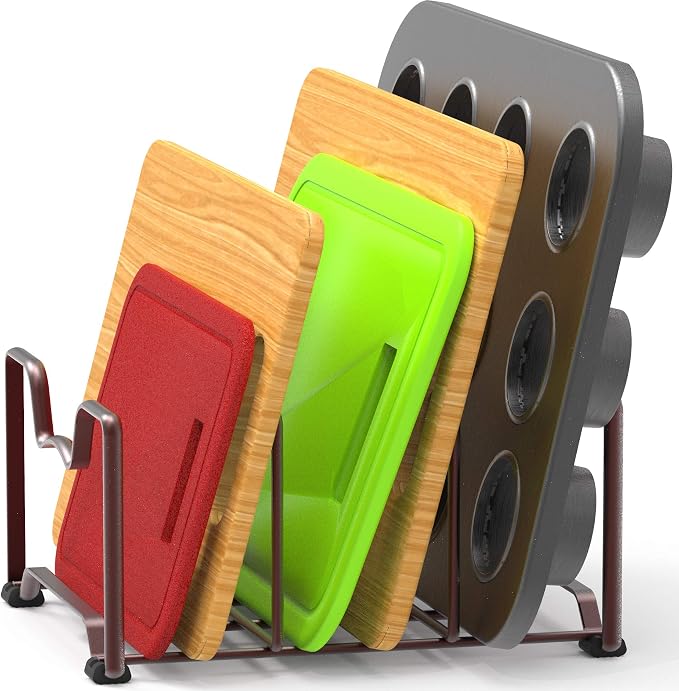 Simple Houseware Kitchen Cabinet Pantry and Bakeware Organizer Rack Holder - Image 5