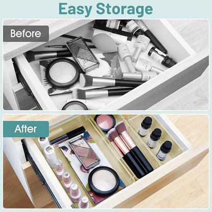 WOWBOX 25 PCS Plastic Drawer Organizer Set, 4 Sizes Desk Drawer Divider - Image 4