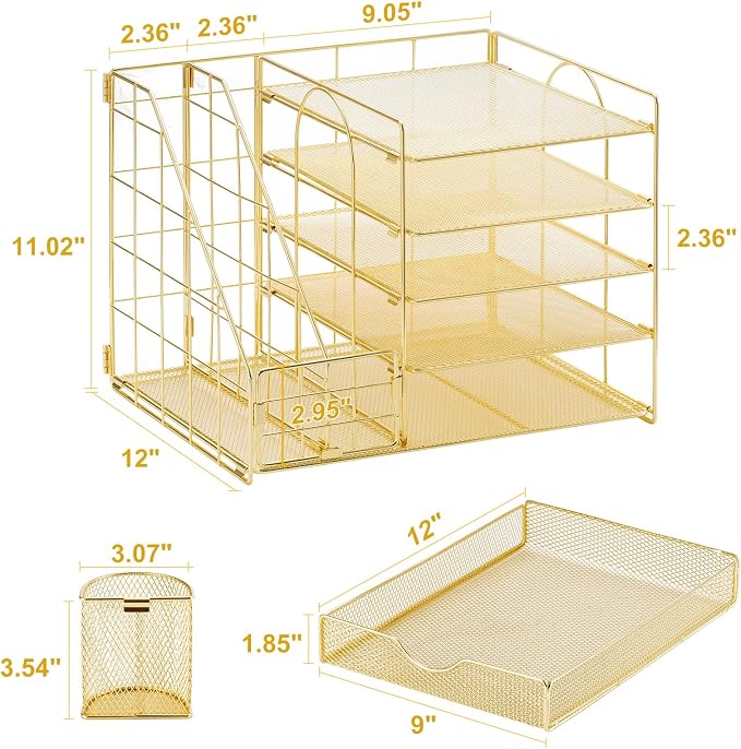 Marbrasse Rose Gold Desk Organizer - Image 6