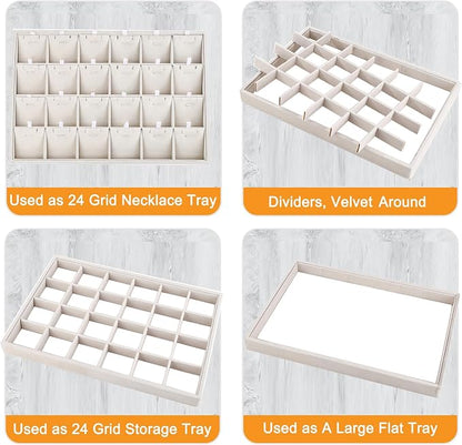 24 Grids Stackable Jewelry Tray Organizer - Image 3