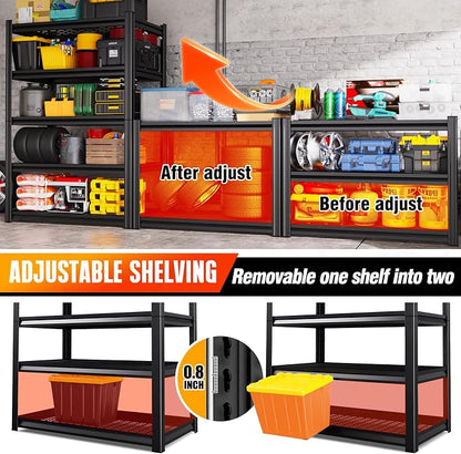 Storage Shelves, Adjustable Shelving Unit, 5T Metal Garage Shelving, Heavy Duty - Image 5