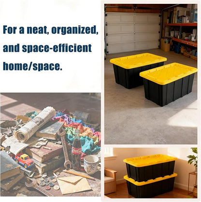 4-Pack Industrial Tote, Plastic Storage Container Bins - Image 6