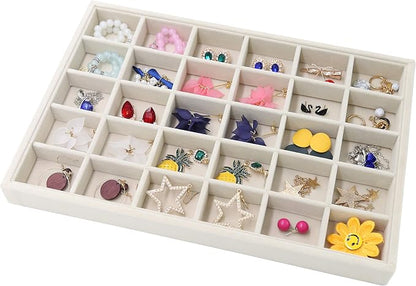 Stratalife 30 Grid Jewelry Organizer Tray, Stackable Drawer Earring Organizer - Image 5