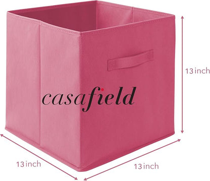 Casafield Set of 6 Collapsible Fabric Cube Storage Bins, Hot Pink - Image 7