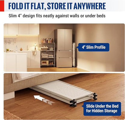 WORKPRO 4-Tier Folding Shelf, No-Assembly Metal Storage Rack - Image 8