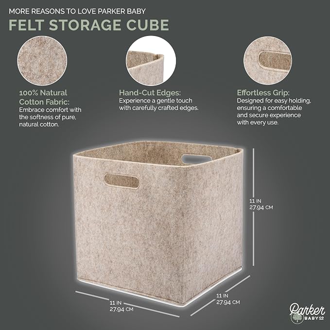 Parker Baby Felt Foldable Storage Cube - Image 2