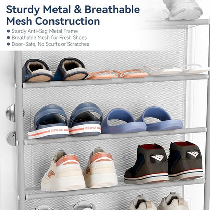 Whitmor 36 Pair Over The Door Shoe Organizer, 12 Tier Hanging Shoe Organizer - Image 5