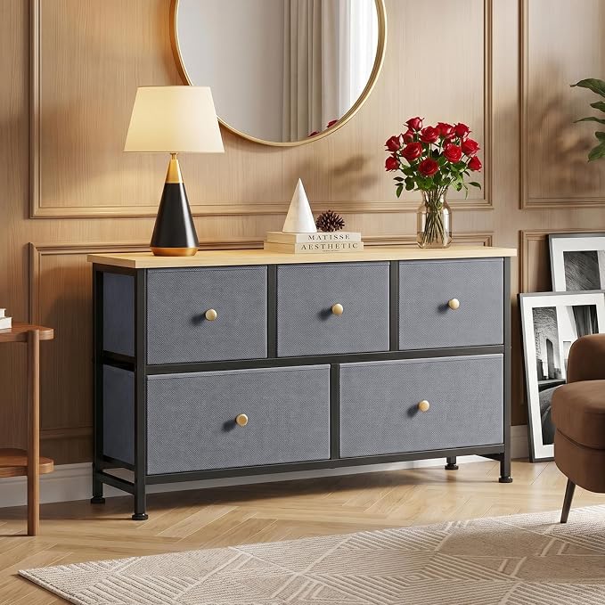OLIXIS 5 Drawer Dresser for Bedroom, Storage Organizer Unit for Closet | Chest - Image 7