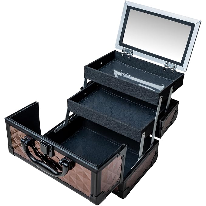 SHANY Chic Makeup Train Case Cosmetic Box Portable Makeup Case Cosmetics Beauty - Image 3