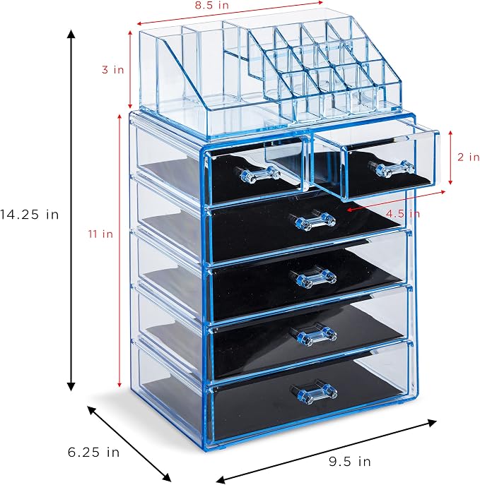Sorbus Clear Cosmetic Makeup Organizer - Image 4