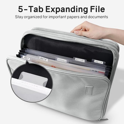 SUNEE Zippered Binder Bag with Handle, 2-Inch 3-Ring O-Ring, 500-Sheet Capacity - Image 2