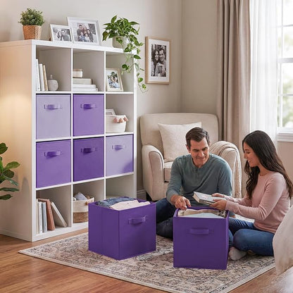 GRANNY SAYS 13 Inch Cube Storage Organizer, Sturdy Handles, Decorative Baskets - Image 2