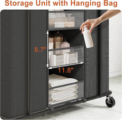 WOWLIVE Laundry Sorter 2 Section 200L Rolling Laundry Hamper - Image 4