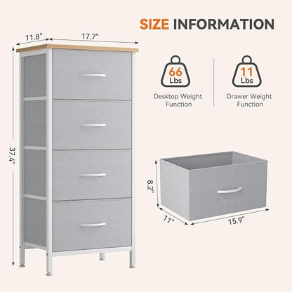 Sweetcrispy 4 Storage Drawer Dresser, Storage Cabinet, Clothes Organizer | - Image 3