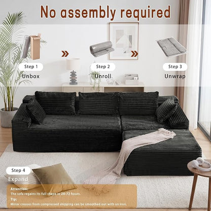 Korser 108" L-Shaped Modular Sectional Sofa - Image 7