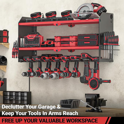YYR Power Tool Organizer with Charging Station Wall Mount, Cordless Drill and - Image 3