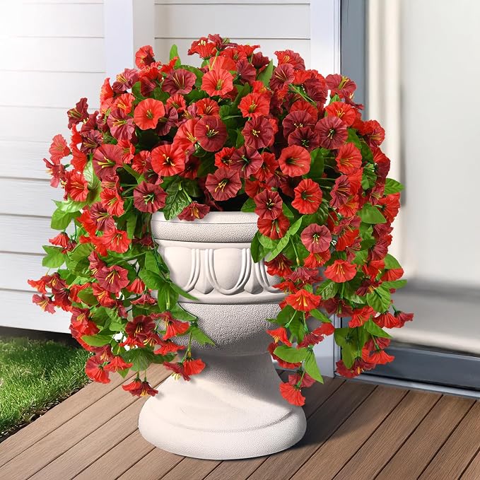 INQCMY Artificial Flowers for Outdoor Spring Summer Decoration Faux Silk - Image 8