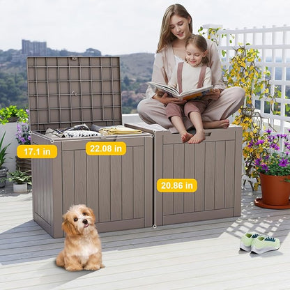 PatioZen 30 Gallon Deck Box, Resin Outdoor Storage Box - Image 5