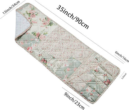 Brilliant Sunshine Rose and Sage Patchwork Sofa Armrest 5 Pockets Organizer - Image 4