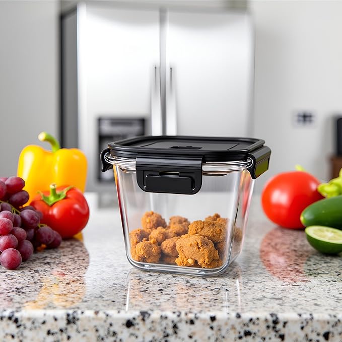 H.JSS WDJS 32oz Square Glass Food Storage Containers - Image 8
