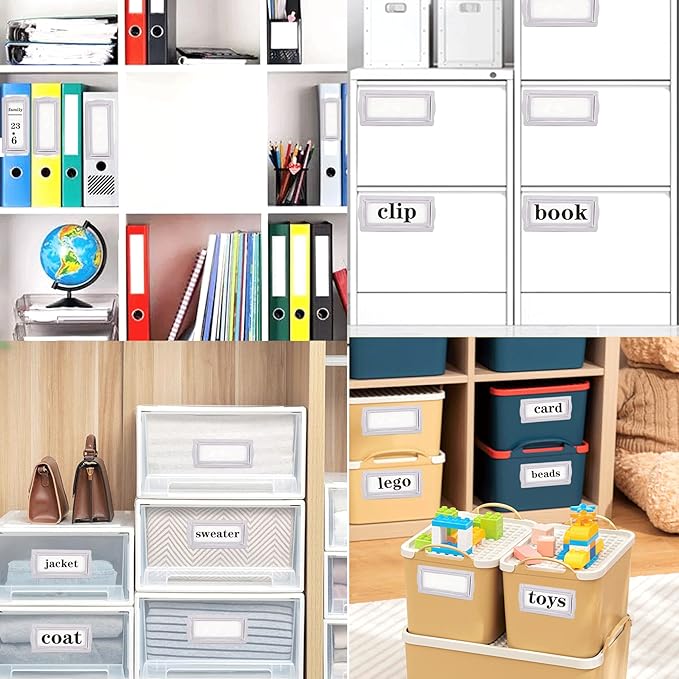 Self Adhesive Metal Bookplates for Books Cards 10Pcs Horizontal Clip Label | - Image 6