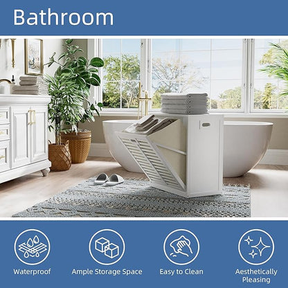 HITNET Tilt Out Laundry Hamper Cabinet, Bathroom Laundry Cabinet - Image 6
