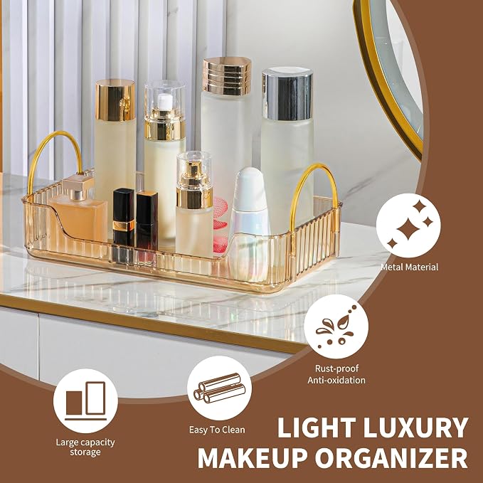 YCIA&DONE Bathroom Organizer Countertop, Makeup Storage, Skincare Cosmetic Tray - Image 4