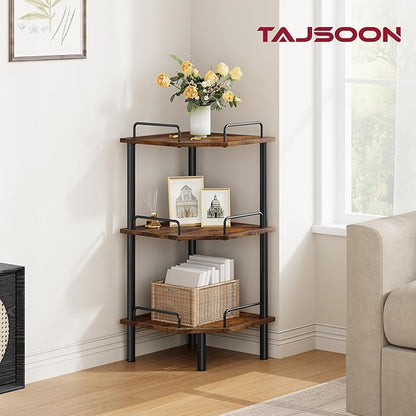 Tajsoon Corner Shelf Stand, 3 Tier Industrial Corner Shelves, Corner Shelving - Image 4
